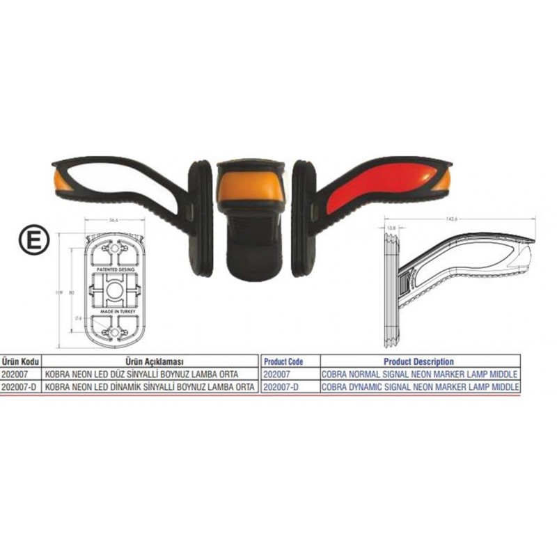 Cobra Neon Signal Neon Marker Lamp - LONG - 202008