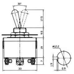 SWITCH TOGGLE ΟΝ-OFF-ON WITH RETURN