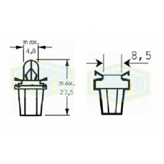 ΛΑΜΠΑ ΤΑΜΠΛΩ 12V 1.2W ΒΧ 8.5d