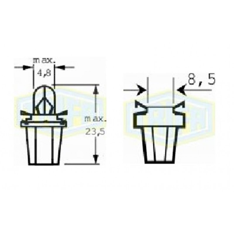 ΛΑΜΠΑ ΤΑΜΠΛΩ 12V 1.2W ΒΧ 8.5d