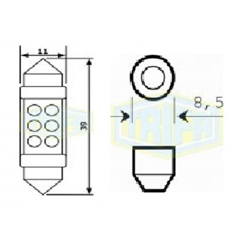 ΛΑΜΠΑ ΣΩΛΗΝΩΤΗ 24V-5W ΛΕΥΚΗ LED
