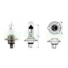 ΛΑΜΠΑ ΙΩΔΙΟΥ Η4 12V Ρ43Τ ΧΕΝΟΝ BLUE