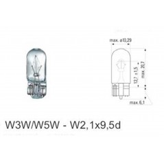 ΛΑΜΠΑ ΥΑΛΟΥ 24V 3W