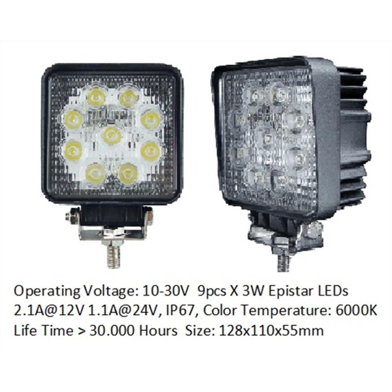 ΦΑΝΑΡΙ ΕΡΓΑΣΙΑΣ LED  27W 2200LM 10-30V