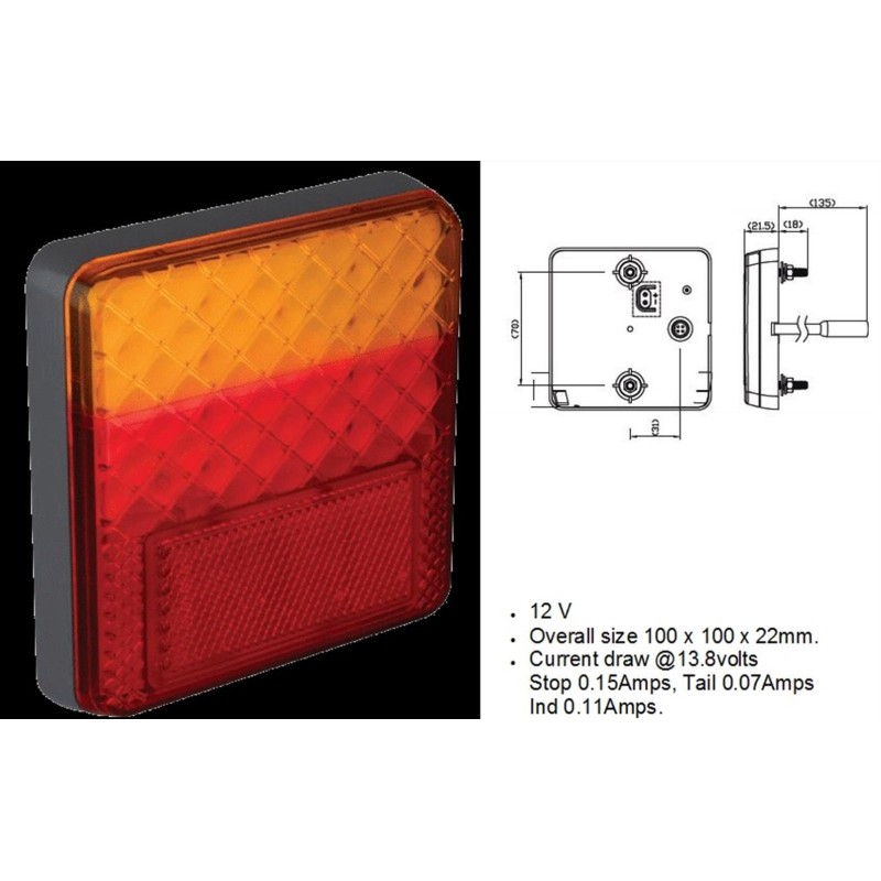 ΦΑΝΑΡΙ STOP LED ΤΡΕΙΛΟΡ 12V BARE