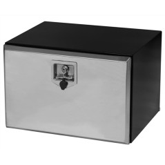 TOOLBOX, BLACK P/C STEEL WITH S/S POLIS