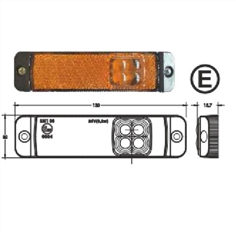 ΦΑΝΑΡΙ ΟΓΚΟΥ ΜΑΚΡΟΣΤΕΝΟ ΚΙΤΡΙΝΟ LED 24V