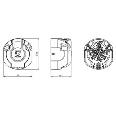 PLASTIC SOCKET 12V 7P