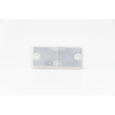 RECTANGULAR REFLECTOR WHITE 94X44mm WITH 2 MOUNTING HOLES