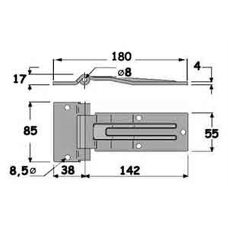 INOX HINGE 180X55MM