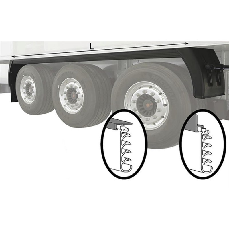 SIDE ANTI-NEBULIZER MUDFLAP WITH HORIZONTAL FITTING SET 100X3700