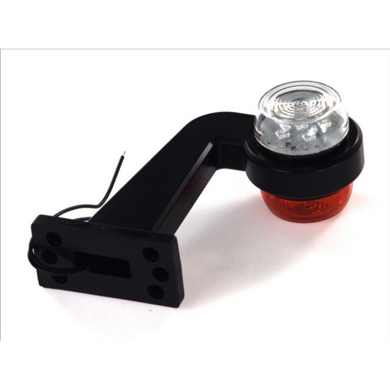 Outline marker lights R, Red/White, LED, on long arm, 12/24V