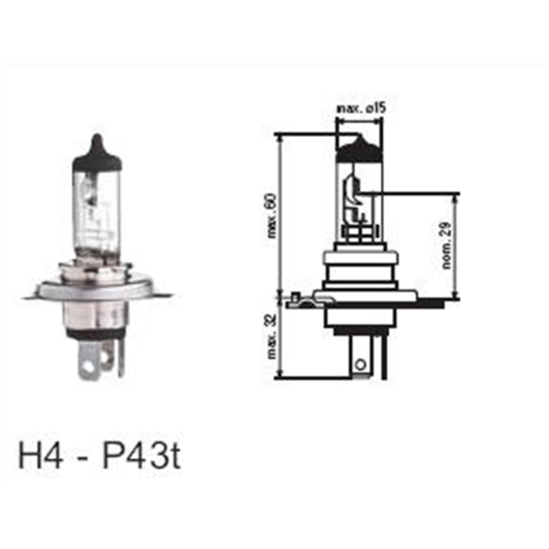 ΛΑΜΠΑ ΙΩΔΙΟΥ Η4 12V 60/55W ΑΚΙΔΕΣ