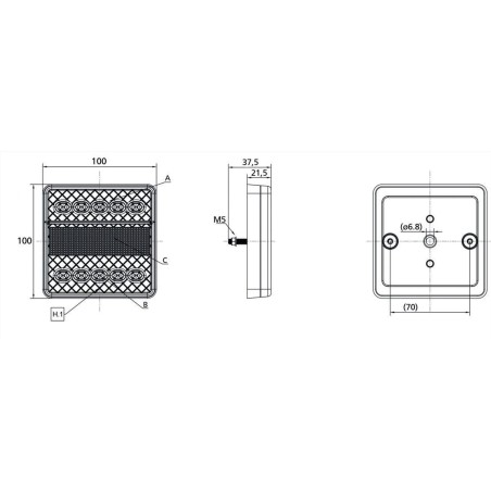 ΦΑΝΑΡΙ STOP LED ΤΡΕΙΛΕΡ 12V 10Χ10 FABRILCAR