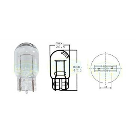 ΛΑΜΠΑ ΥΑΛΟΥ ΜΕΓΑΛΗ 12V-21W W 3x16d