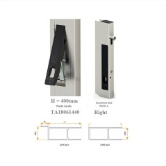 KLEVER Α PLAST HANDLE HORIZ 400mm RIGHT